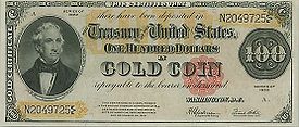 A 1922 hundred-dollar Gold Certificate