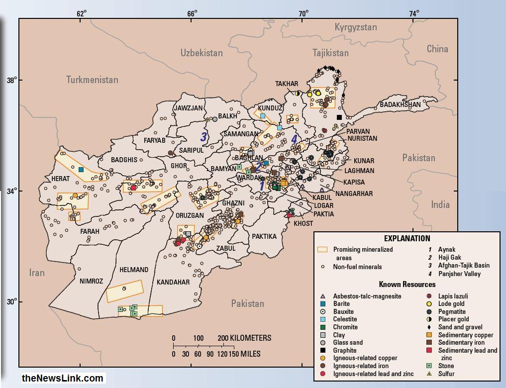 USGS Mineral Map of Afghanistan